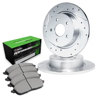 R1 Concepts WGSN1-74029 Drilled & Slotted Silver Rotor Set W/ Performance Sport Pads